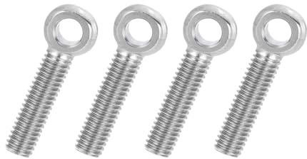 PATIKIL 4 Pcs M6x30mm Pernos de Ojo Giratorio para Elevación, Acero Inoxidable 304 Roscado Métrico Roscado Completo Ojo de Pez Agujero Deslizante Tornillo Sujetador Metálico, Tono Plateado
