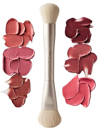 Summer Fridays The Blush Brush - Dual Ended Makeup Brush for Cream Blush with an Ergonomic Handle + Ultra Plush Blending Bristles - Blends Cream Makeup Formulas for a Natural Finish (1 Count)