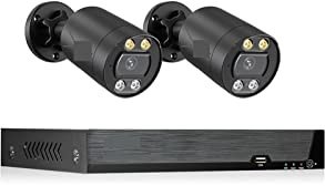 ERETYRET Di Telecamere Di Sicurezza POE 8MP Nvr Kit Registrazione Telecamera IP Esterna Sicurezza Protezione Set Di Videosorveglianza Facile Da Installare(None,4CH NVR and 2 Camera)