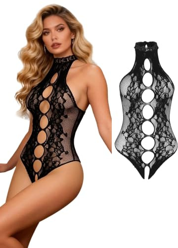 comeondear Plus Size Women's Lingerie Sexy Lace Bodysuit