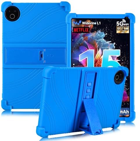 ATOOZ for MUISOO 10 Inch Tablet Case 2025 (MISKB100477)/MUISOO 10.4 inch Tablet Case 2026 (MSOKB1001), Soft Silicone Kids Case for Evermyth 10 Inch Tablet KB1001/KB1004 with PC Stand (Blue)