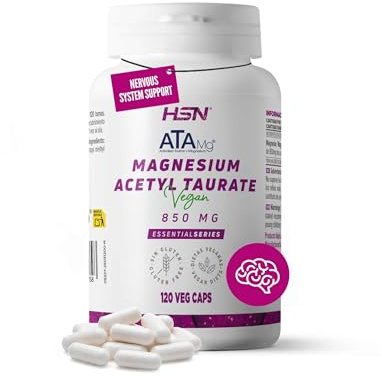 HSN Magnesio Taurato ATA Mg® 850 mg | 120 Cápsule Vegetali | Acetil Taurinato di Magnesio ad Alta Biodisponibilità | Clean Label - Senza Additivi | Vegano e Senza Glutine