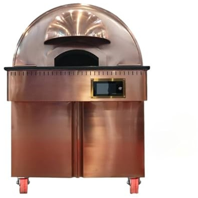 Portable Wood Fired Pizza Oven, Stainless Steel Outdoor Cooker with Stone Deck, Ideal for Backyard Parties, Camping and Homemade Pizza Nights