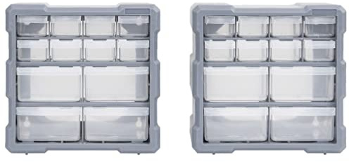 Lumanois Mobili Contenitori con 12 Cassetti 2 pz 26,5x16x26 cm, Articoli di ferramenta,Accessori ferramenta,Conservazione/Ordine Attrezzi,Cassette degli Attrezzi, 1.37kg-147582