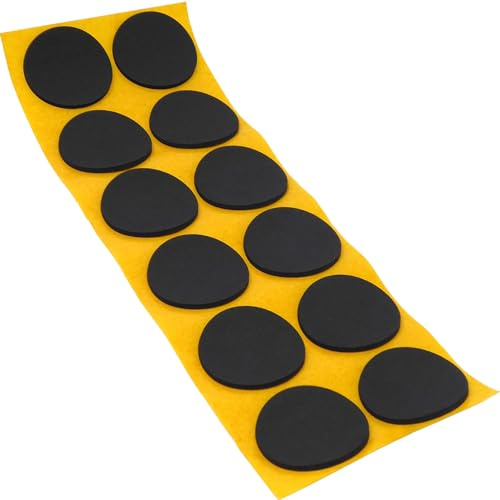 Adsamm® / 12 x Selbstklebende Antirutsch Pads aus EPDM Zellkautschuk/ø 40 mm/Schwarz/Rund / 2.5 mm Starke Anti-Rutsch-Gleiter