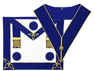 Masonic Regalia Craft Provincial Undress Apron and Collar Set Blue Rosettes