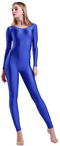 Kepblom Women's Long Sleeve Scoop Neck Unitard Spandex Bodysuit for Dance Gymnastic Costume