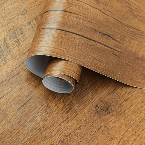 EeeComing 197.7 X17”Vintage Wood Wallpaper Distressed Wood Contact Paper Wood Grain Wallpaper Peel and Stick Wallpaper Self Adhesive Removable Wood Look Shelf Paper