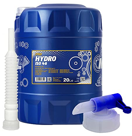 MANNOL 20 Liter, Hydro ISO 46 HYDRAULIKÖL + Schlauch + HAHN