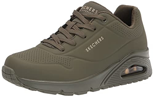 Skechers Damen UNO Stand ON AIR Sneakers, Olive Durabuck, 40 EU