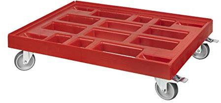 Gigant Transportroller in Rot für Kisten 80 x 60 cm - 400 kg Traglast mit 2 Bremsen