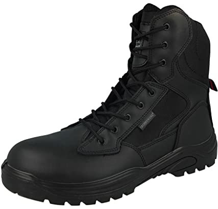 GROUNDWORK Stahlkappe Combat Taktische Sicherheitsstiefel Sicherheitsstiefel Militär Polizeistiefel, onyx, 40 2/3 EU