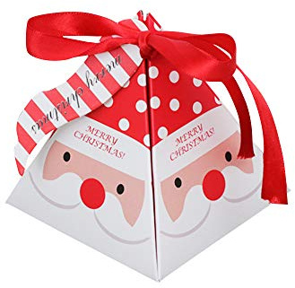 Timpfee 30 Stück Weihnachtspapierschachteln, Weihnachtsabend, Papierboxen für Süßigkeiten, Süßigkeiten, Pralinen, Knallbonbons, niedliche Boxen für Festivals, Feiertage, PartyDekoration,