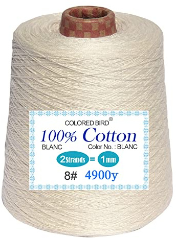 colored bird Size 8 Crochet Thread,Cotton Yarn 500g per Cone，Beige