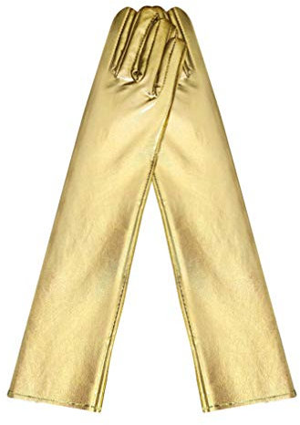 TOYANDONA Goldene Damen-handschuhe Für Kostümparty Halloween-accessoire Tanzhandschuhe Fingerhandschuhe Schminkhandschuhe Kurze Stoffhandschuhe