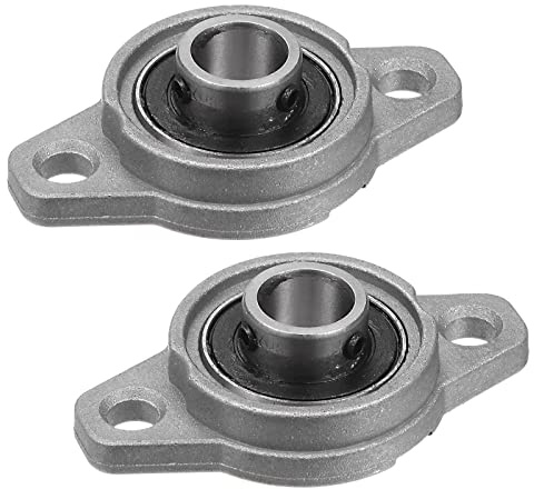 QUARKZMAN 2 Stück FL001 12mm Bohrung Flansch Montiert Kugellager Aluminiumlegierung Selbstausrichtend für Schienenfahrzeuge und Maschinen