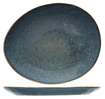 Cosy & Trendy Aicha Dessertteller, oval, Blau, 19,5 x 16,5 cm, 6 Stück