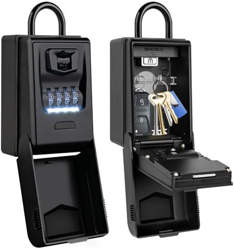 ENONEO Cassaforte portatile per chiavi con grillo, per esterni, impermeabile, ad alta sicurezza, grande combinazione, per chiavi, casa, ufficio, garage, scuola