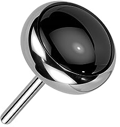Paula & Fritz® Push-In Aufsatz Synthetischer Stein Titan-IUM Grade 23 Piercing Set Mehrfarbig 4-mm Ohr-Stecker Labret Stud Nipple Straight Barbell