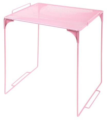 AUECOOME Spind-Organizer, Regal, stapelbar, extra Spindregal für Schule, Spind, Organizer, Aufbewahrungsschrank, Zubehör, geeignet für Schule, Büro und Zuhause (1, Hellrosa)