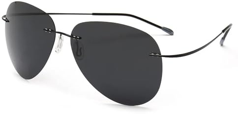Sonnenbrille Herren Damen Unisex Quadratische Sonnenbrille Randlose Pilotenbrille