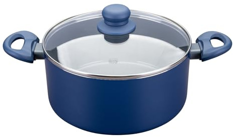 Tasty Non-stick kastrull Ocean Blue – Ø 24 cm med glaslock – återvunnet aluminium, mjukt handtag, keramisk non-stick-beläggning, för alla typer av spisar inklusive induktion