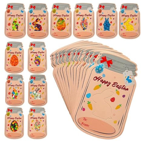 -Grußkarten – 24er-Pack Osterkarten für Kinder, lustiges Osterkarten-Set | Bunte Ostereier-Notizkarten, Frohe Ostern-Postkarten in Großpackung, kreative Feiertagskarten für den Austausch im Klass