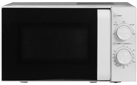 Mikrowelle 20L,Techomey Solo Mikrowelle 700W,Mikrowellengerät mit Drehteller für gleichmäßige Wärmeverteilung,zum Auftauen und Erhitzen, Einfache Bedienung,5 Leistungsstufen,Schwarz