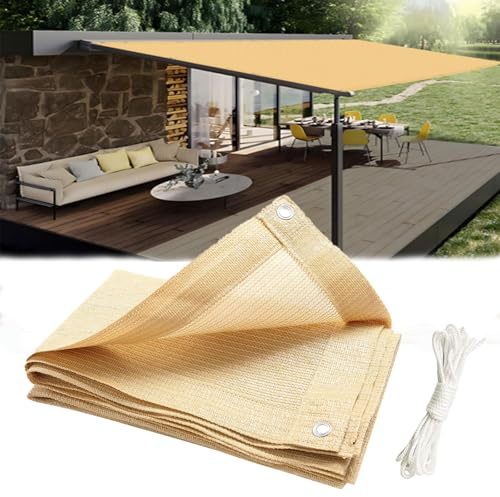 Telo parasole al 90% per Pera 3 x 3 m, tessuto con occhielli, perfetto per cortile, giardino, patio, gazebo, terrazza e portico, copertura parasole.