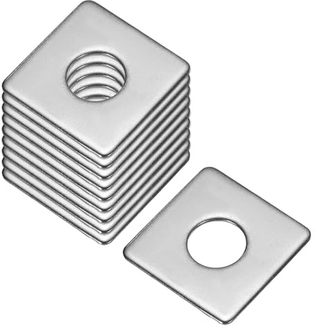 sourcing map Rondelle quadrate M10 x 25 x 25 x 1,5 mm, in acciaio inox 304, rondelle quadrate piatte per fissaggio hardware, 10 pezzi