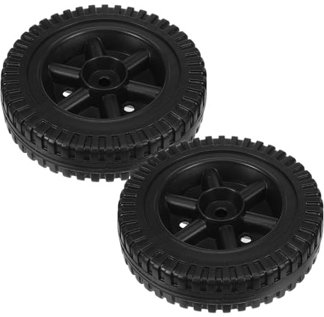 Didiseaon Ruote da 6 Pollici in Plastica Cavo per Tosaerba e Barbecue, Set da 2 Pezzi, Ruote Resistenti All’usura per Carrelli da Giardino, Pneumatici di Ricambio Silenziosi e Stabili