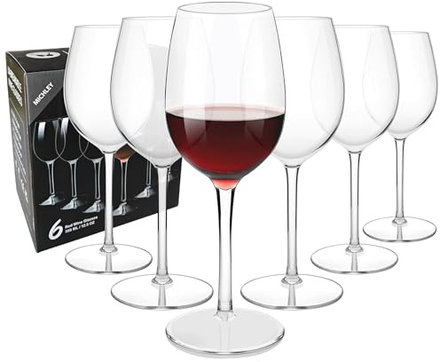 MICHLEY Vasos irrompibles de vino tinto, 100% plástico tritán irrompible copas de vino, sin BPA, apto para lavavajillas, 340 g
