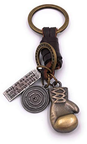 H-Customs Boxhandschuh Boxen Sport Schlüsselanhänger besonderer Anhänger aus Metall Bronze