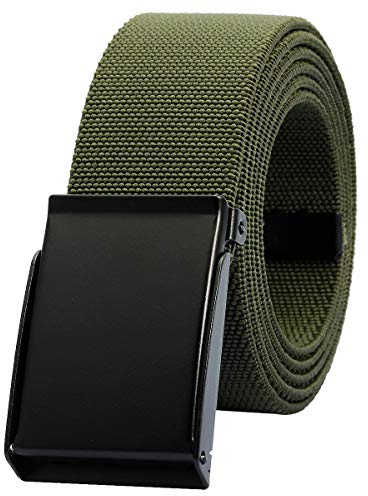 KYEYGWO Unisex Verstellbar Elastischer Stretchgürtel Metallschnalle | 4cm Breite Einfarbig Web Arbeitsgürtel mit Flip Top Schnalle für Herren Damen für Jeden Anlass Leichter Wandern Geschenke