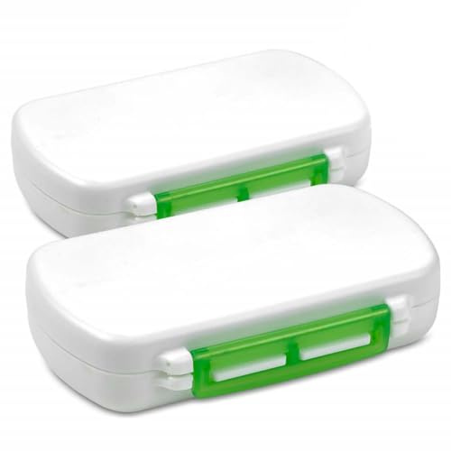 Pillenschachteln - Packung mit 2 wasserdichten Medikamenten-Pillenbehältern, BPA-freier Tablettenhalter zur täglichen Aufbewahrung Organizer Spender