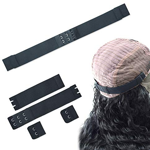 Dreamlover Adjustable Wig Band, Black Elastic Band for Wig, 4 Pack