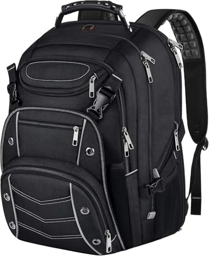 VECKUSON 18.4 Laptop Backpack for unisex, 60L Extra Large Gaming Laptops Back Bag,TSA Friendly Flight Approved and RFID Anti-Theft Pocket Heavy-duty Pack,21.3 * 15.7 * 11.8inch Grey