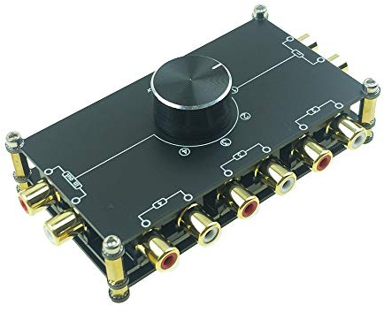 SOLUPEAK 4 IN 1 OUT RCA Stereo Audio cable switch,source input signal switcher selector Splitter Passive Connector Distributor box