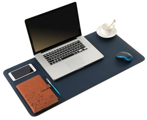 ARNTY Schreibtischunterlage Leder,Groß Laptop Tischunterlage Schreibtisch Unterlage,Ultradünnes Schreibtischmatte aus PU-Leder,Desk Mat für Büro-oder Heimbereich (Schwarz&Rot, 60 * 35cm)