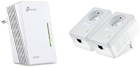 TP-Link TL-WPA4220 CPL 600 Mbps WiFi 300 Mbps, 2 Ports Fast Ethernet & CPL 600 Mbps avec Prise Intégrée et Ports Ethernet, Prise CPL Kit de 2, TL-PA4015P KIT