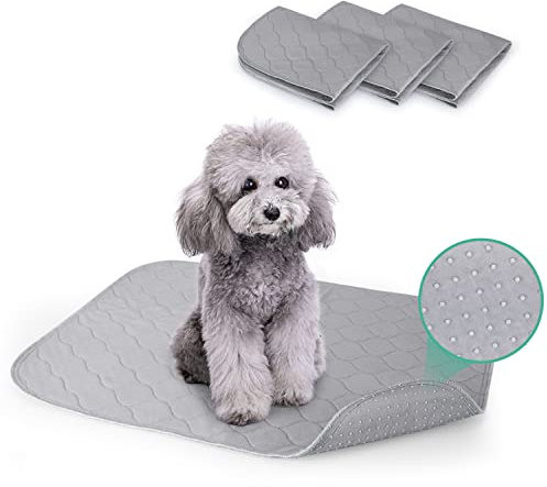Nobleza - Trainingsunterlagen für Hunde, Inkontinenzunterlage Waschbar, Schnell Absorbierend welpenunterlagen für Haustiere, Hygieneunterlage für Welpen/Hunde/Katzen, 3 Stück (60*45cm), Grau