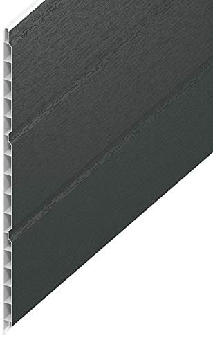 VP uPVC Hollow Soffit Cladding Panels - Anthracite Grey Plastic Soffit Board - 5 Metre Length x 300mm Wide