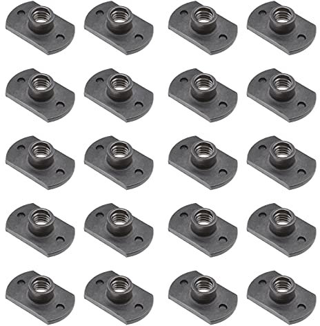 Be In Your Mind Lot de 20 écrous de soudage M6 à base de Tab UNC en acier carbone pour machine à coudre en forme de T 2 projections pour meubles, véhicules, roulettes et machines industrielles