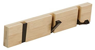 JSVER Appendiabiti da Parete con 3 Ganci Retrattili Attaccapanni da Muro Appendiabiti da Parete Legno Pieghevole in Bambù per Appendere Cappotti Sciarpe Borse e Altro
