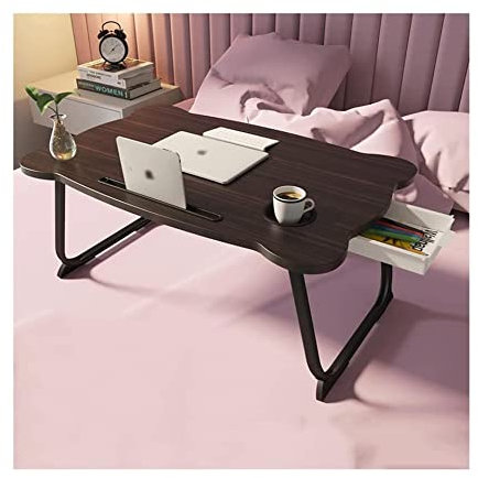 XIEAE Tragbarer Laptop-Bett-Schreibtisch mit Aufbewahrungsschublade Kartensteckplatz-Schublade Multifunktions-Klappbett in Bärenform mit klappbaren Beinen
