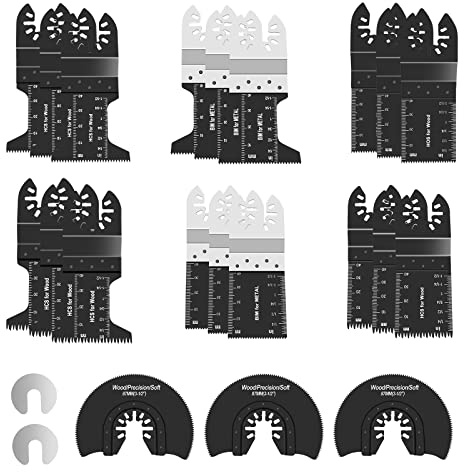23 Pezzi Accessori per Utensili Oscillanti Lame Rapido Multifunzione per Metallo/Legno/Plastica, Lame Oscillanti a Sgancio Rapido per Multimastro, Ryobi, Milwaukee, Rockwell, ecc