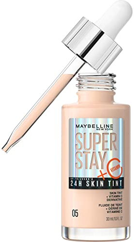 Maybelline New York Foundation, Langanhaltendes Make-Up mit Vitamin C, Vegane Formel, Super Stay Skin Tint, Nr. 5
