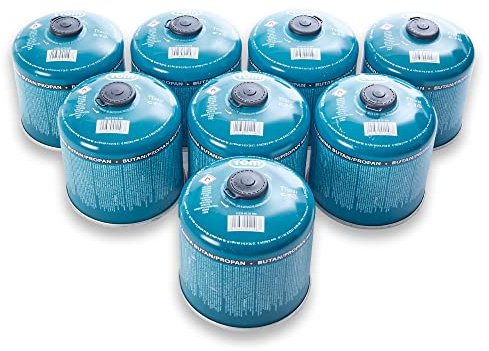 TOM Gaskartuschen 2 x, 4 x, 8 x oder 12 x 500 g Butan Propan Gas - Schraubkartusche Set – Kartuschen mit Sicherheits-Schraubgewinde – Butane Gas Kartusche ideal für Ihren Campingkocher (8 x 500g)