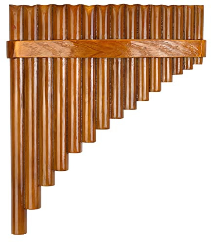 15 Pfeifen, braune Panflöte, G-Schlüssel, Musikinstrument, Panpfeifen, Holzblasinstrument (rechte Hand)