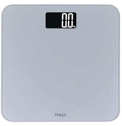 Haepi,Pèse personnes électronique avec grand plateau, grand écran rétro-éclairé, Pèse-personne design et précis, Capacité maximale de 180kg, Piles incluses, Garantie 15 ans